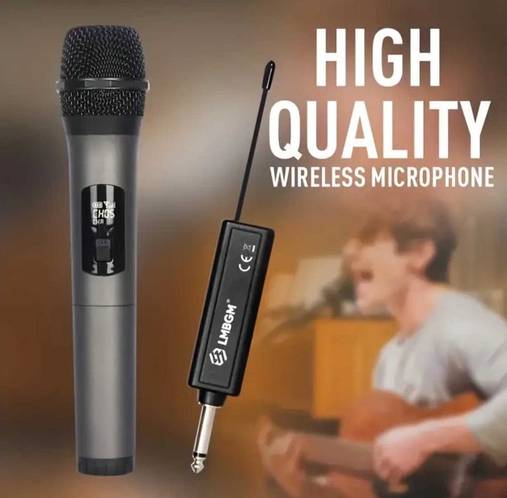 Microfon fără fir, sistem profesional emițător și receptor wireless