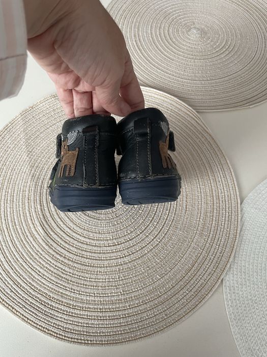 Ghete din piele naturală, mărimea 24 (15,6 cm), pentru băiat/fată, pentru toamnă/primăvară.