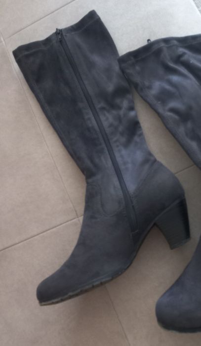 Сапоги стрейч серые 39р