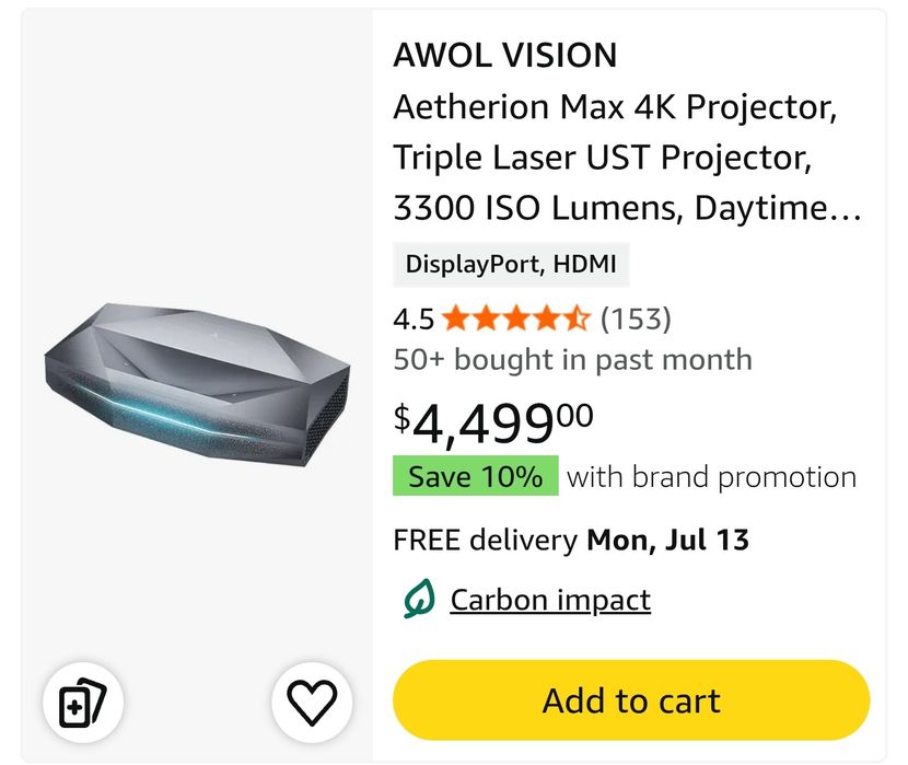 AWOL Vision Atherion Max 4K Лазерный проектор Top#1 2026