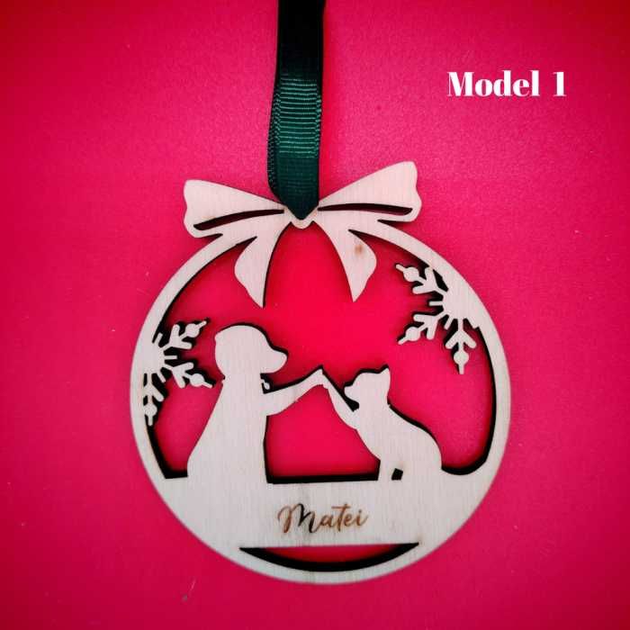 Decoratiune din lemn Glob Simba (pt pisici) 9x10cm