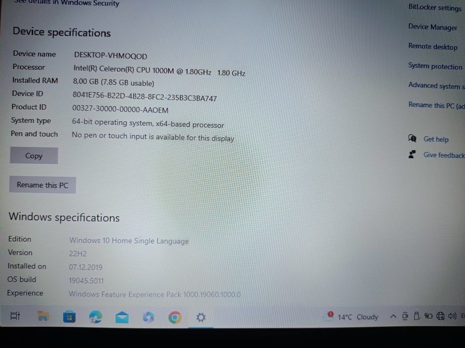 Notebook Lenovo G 580