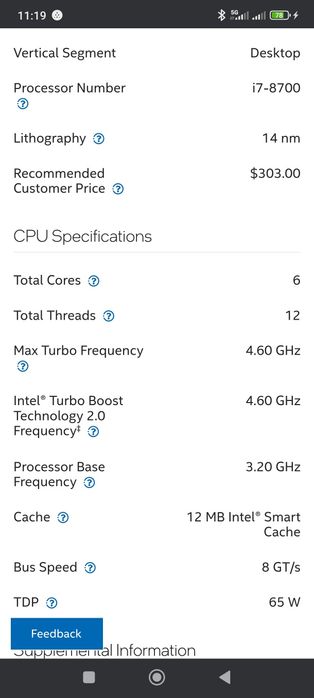 Procesor Intel i7 8700 (skt 1151v2, 6c/12thrds, up to 4.6ghz) tray