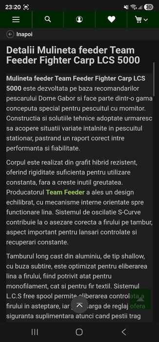 Vand mulineta Team Feeder Carp Fighter LCS 5000