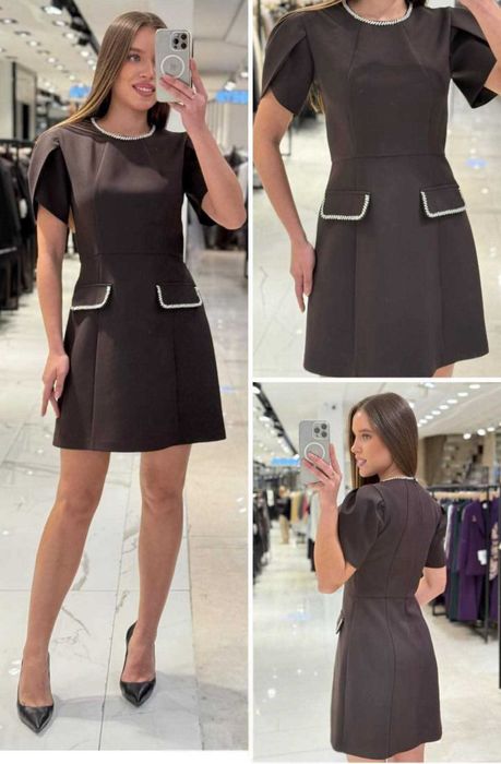 Елегантна рокля цвят екрю