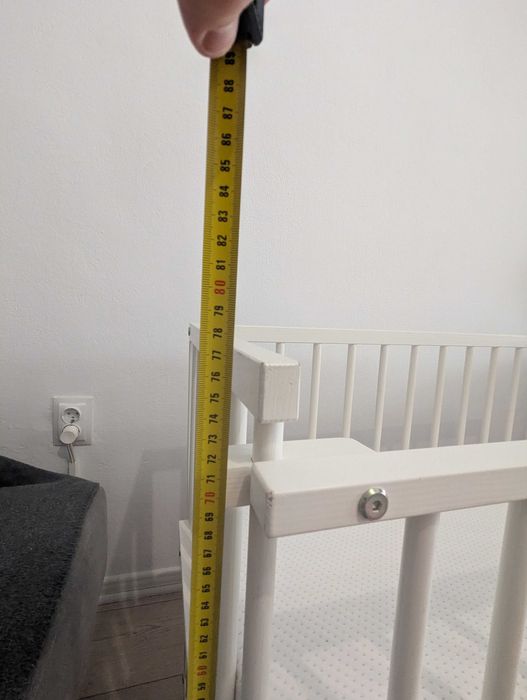 Patut atasabil Co-Sleeper lemn alb 97cm x 47cm