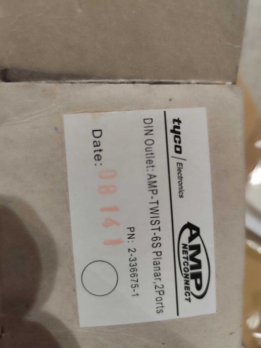 Priza perete date ingropata alba, 2x RJ45, cat6, ecranata, Tyco Amp