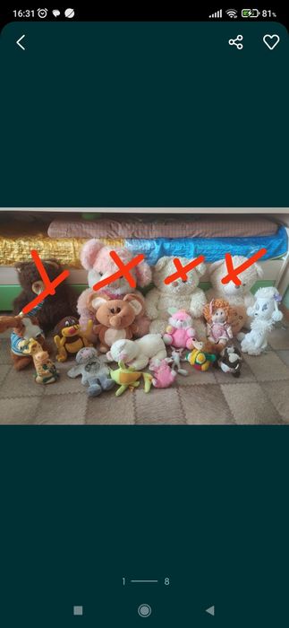 Продам мягкие игрушкии кукол