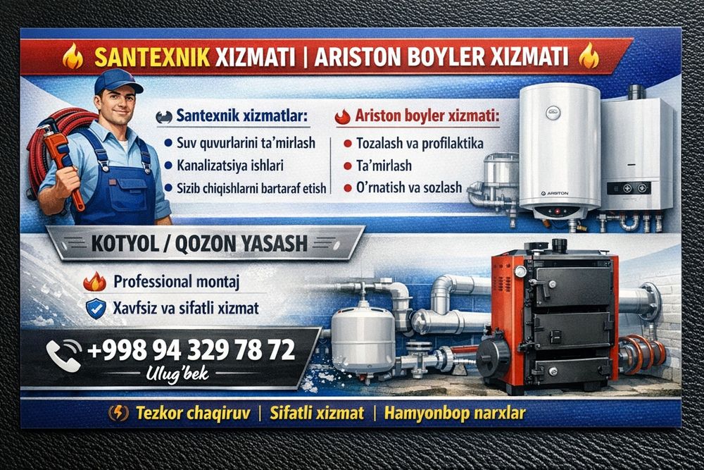 Santexnik xizmatlari katyol yasash va tamirlash alo va sifatle