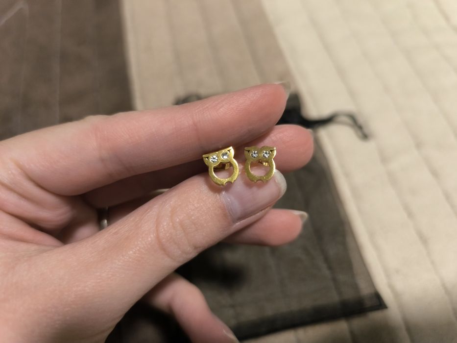 Дамски обеци с перли и бухалчета