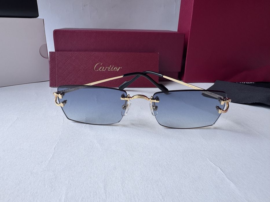 Ochelari de soare Cartier Rectangle-Rimless CT0550S 56-18 140, Noi