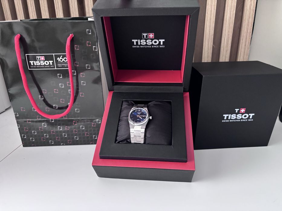 Ceas Tissot PRX Quartz 35mm Bleu Marin Nou, în folie, Pachet Complet