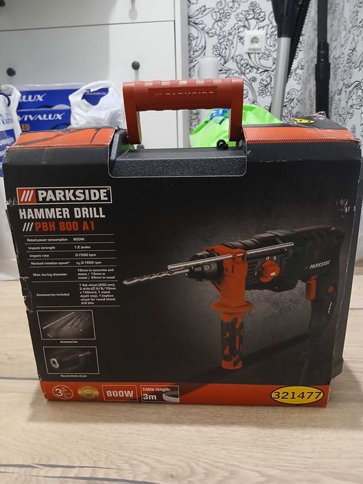 Перфоратор PBH 800W A1 SDS, Parkside,