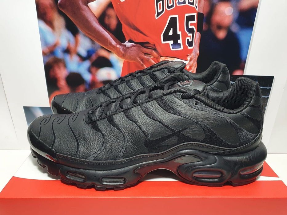 !ПРОМО! Nike Air Max Plus 'TN' Leather | Triple Black | + КУТИЯ