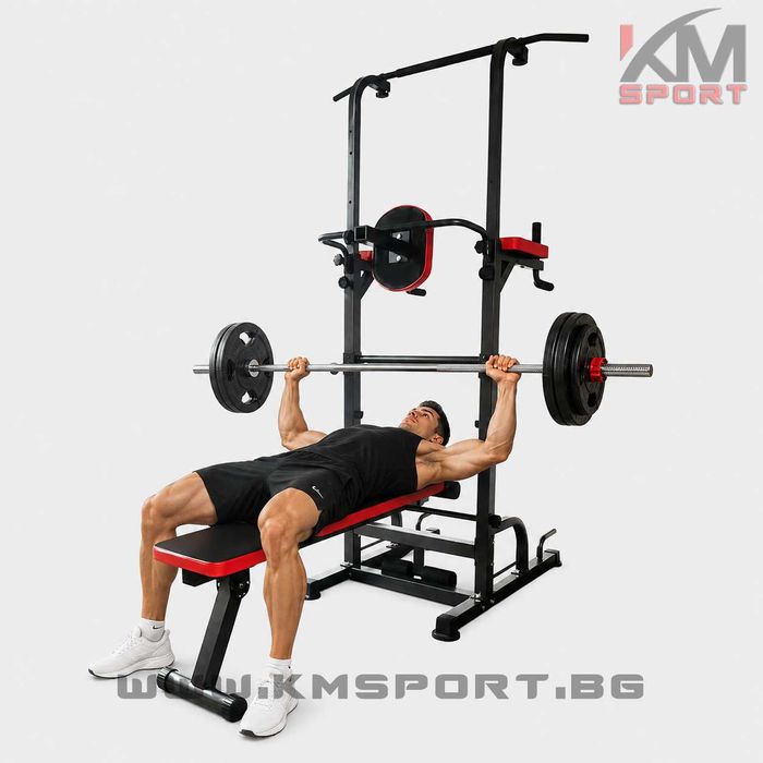 НОВА Комбинирана силова станция KMSPORT MULTI – набирания, кофички и лежанка