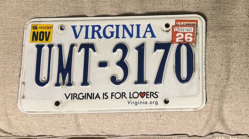 Numar inmatriculare original SUA Virginia UMT 3170