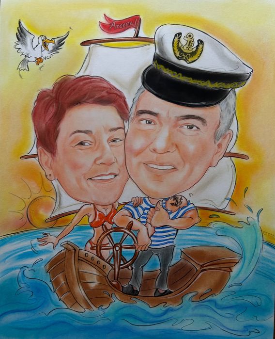 Карикатура,шарж- ръчно рисувани