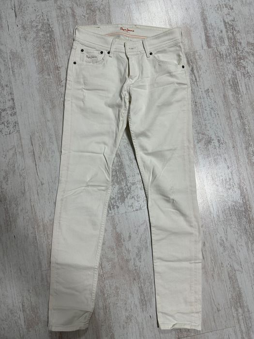 Бели памучни дънки Pepe jeans