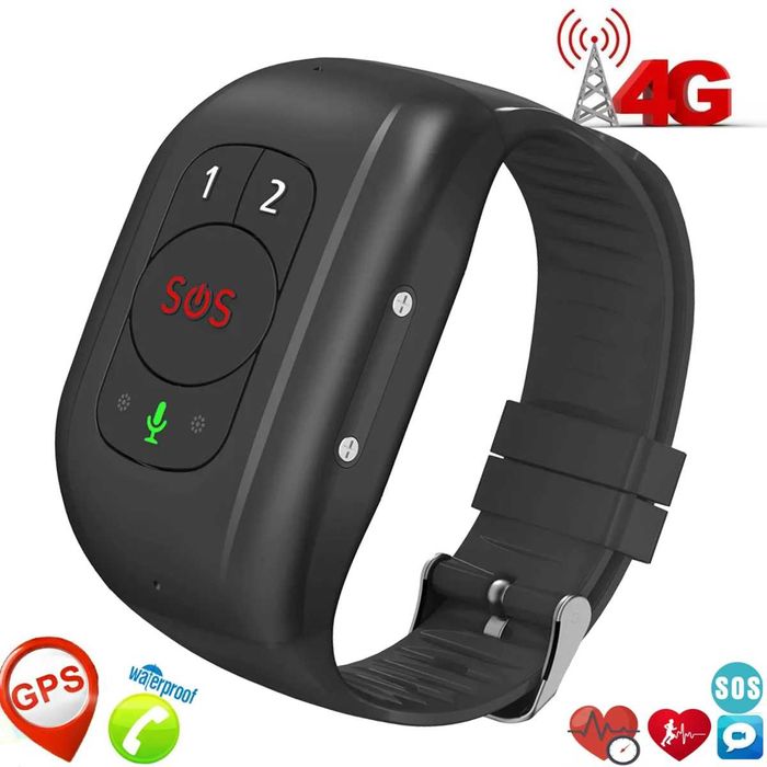 Bratara inteligenta 4G cu buton de panica pentru varstnici,Apel 112