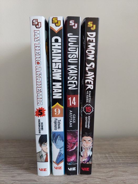 Manga- My hero academia, Chainsaw man, Jujutsu kaisen, Demon Slayer