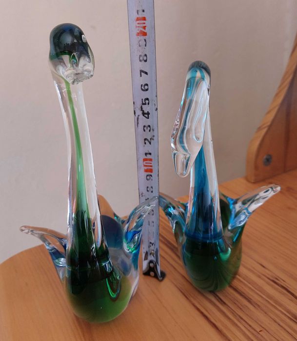 Лебеди стекло. Чехия. Сувениры фигурки статуэтки