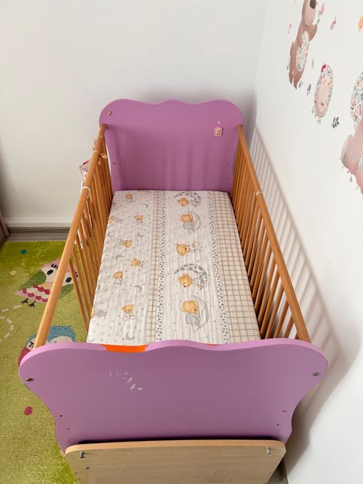 Patut bebe din lemn 140x70 cm