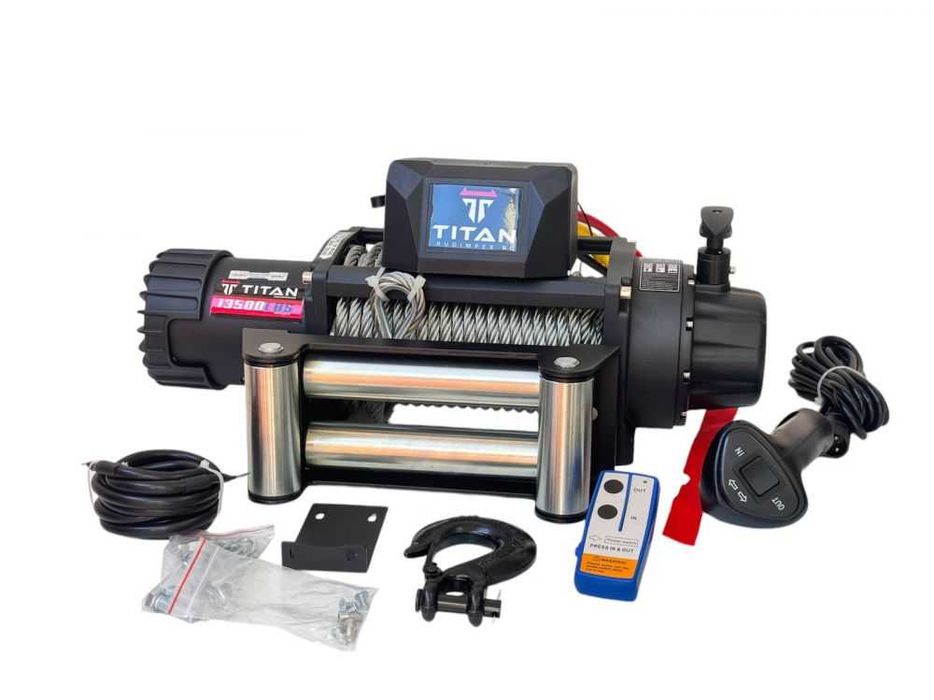 Лебедка TITAN ULTRA 13500 Lbs , 12V, електрическа, за пътна помощ джип