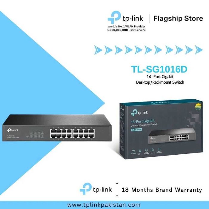Switch TP-LINK TL-SG1016D, 16 x 10/100/1000Mbps, Desktop/Rackmount