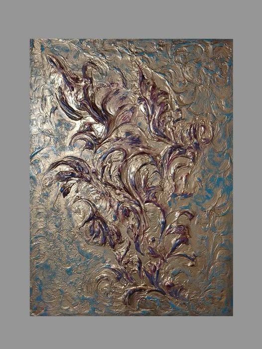 Картина золотая текстурная