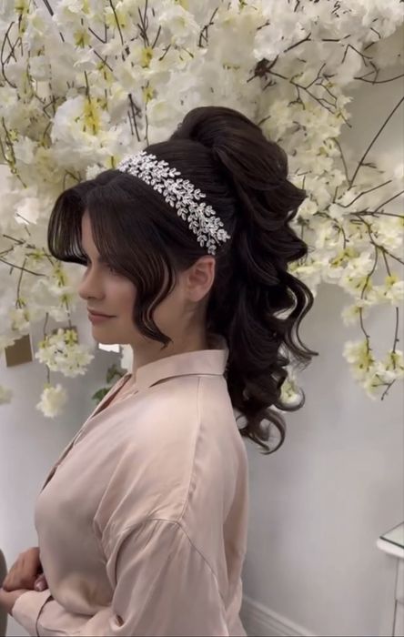 Diademă Glamadea zirconiu cubic placata cu aur alb