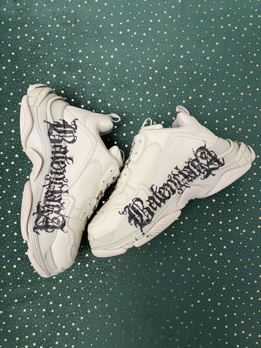 Balenciaga Triple S DIY Metal White Red