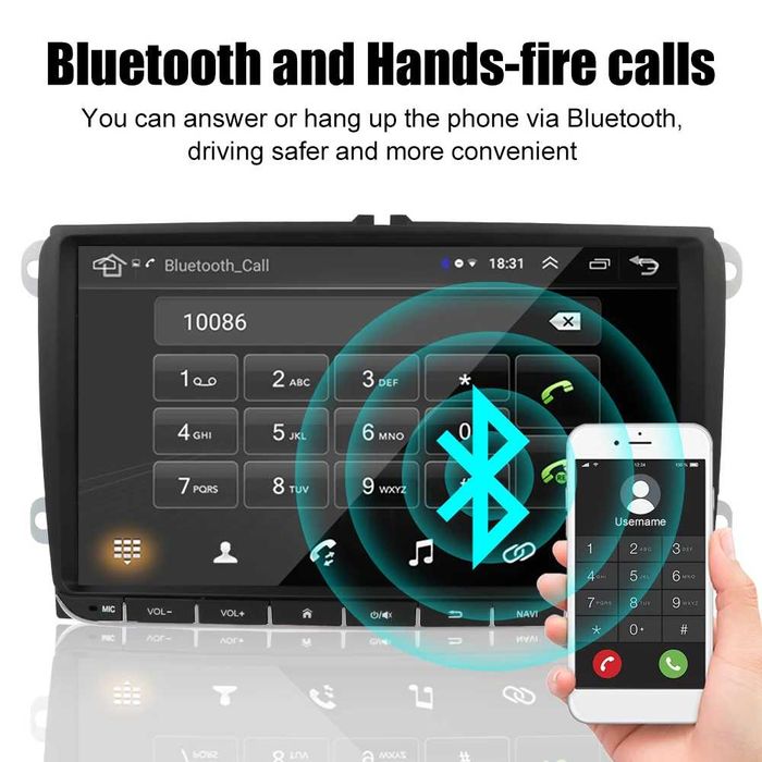 Мултимедия 9" 2-DIN с Android 12 за Volkswagen ,SEAT, Skoda