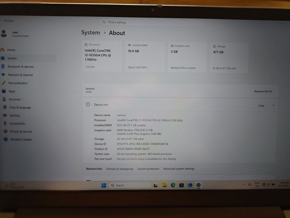 лаптоп Lenovo ThinkBook 15IIL