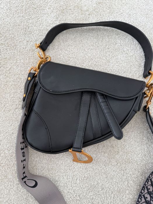 Черна чанти Dior Saddle bag Диор
