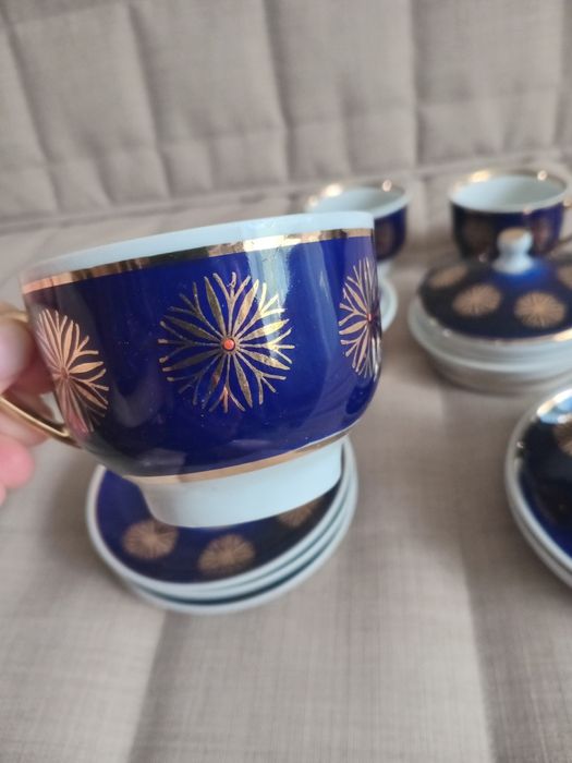 Советский чайный сервиз(кобальтовый)