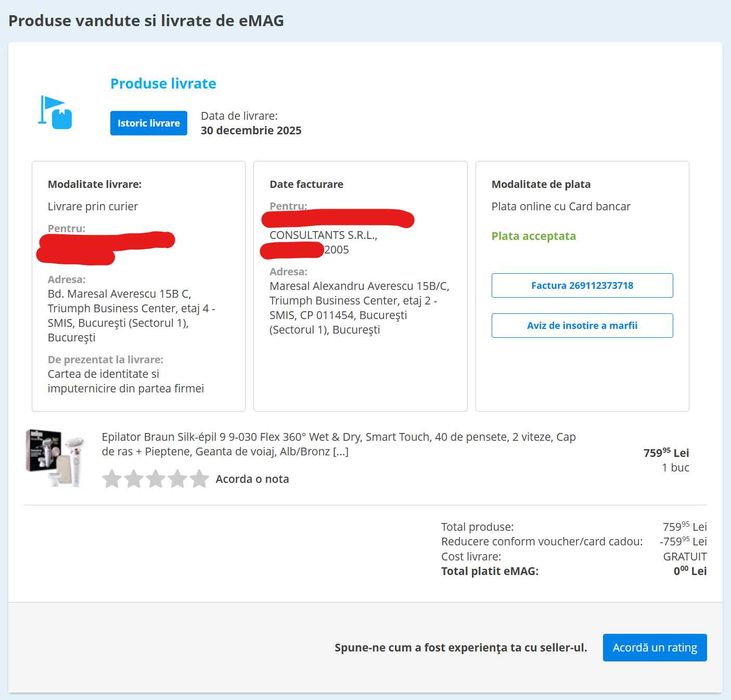 Epilator Braun Silk-épil 9 Flex (NOU, GARANȚIE) 50% din preț eMag