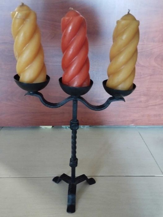 Свещник от ковано желязо с 3 бр. свещи