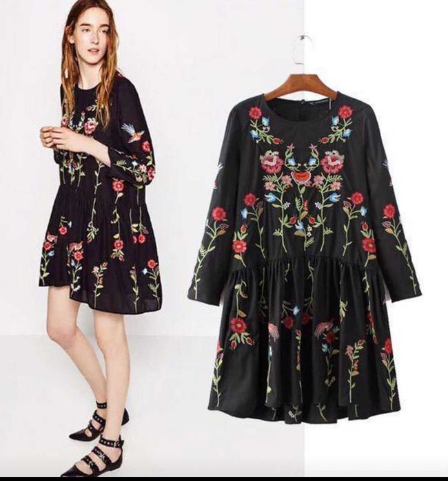 Рокля с бродерия Zara