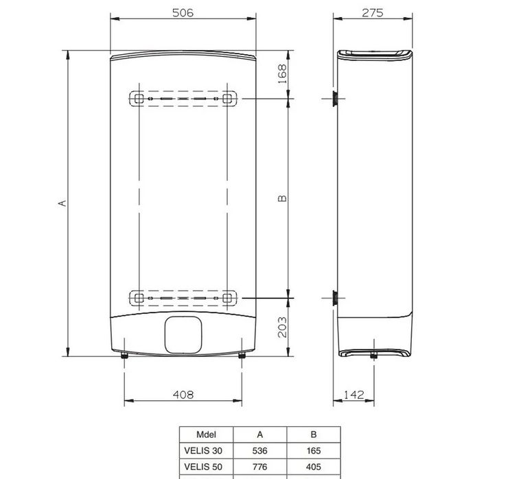 Boiler electric Ariston Velis Evo 50 EU – 50L, design slim