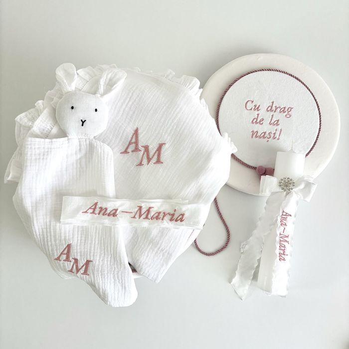 Set trusou botez personalizat cu prenumele copilului