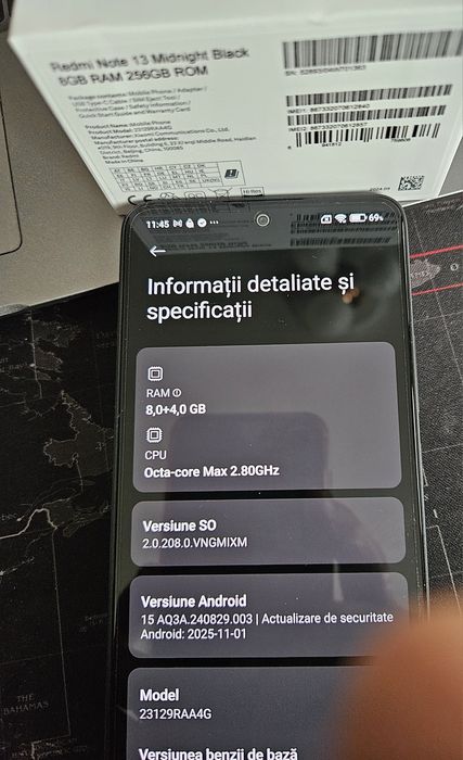 Redmi Note 13 , 12/256GB ca nou