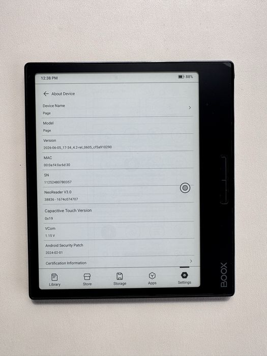 E-reader Onyx BOOX Page 7" – 3GB RAM / 32GB, Garanție eMAG, Cutie completă