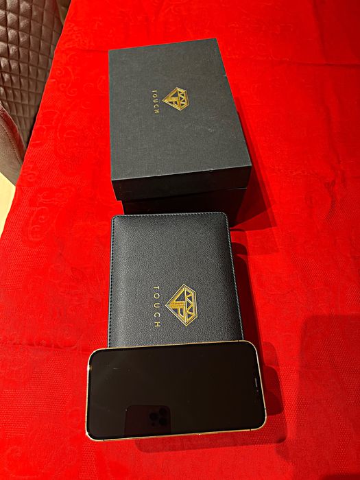 Iphone 12pro max 256 GB gold aur 24K piele crocodil cutie org Garantie