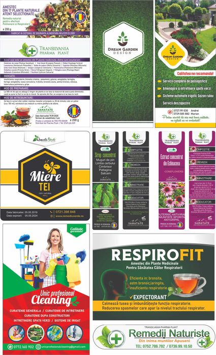 Carti de vizita / Flyere / Bannere / Stikere / Logo-uri / Etichete