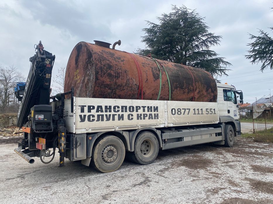 Камион с кран 24.5м  Транспортни услуги с кран варна кран Варна