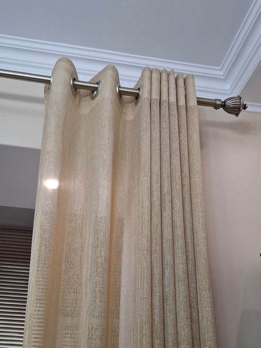 Тюль дл кухни . Цвет бежевый золотистый