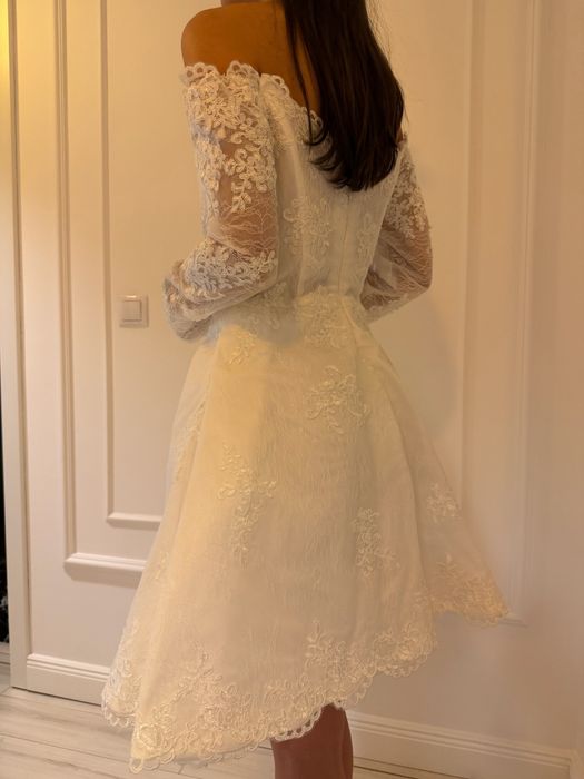 Rochie eveniment XS-S/ mireasa / dantela alba