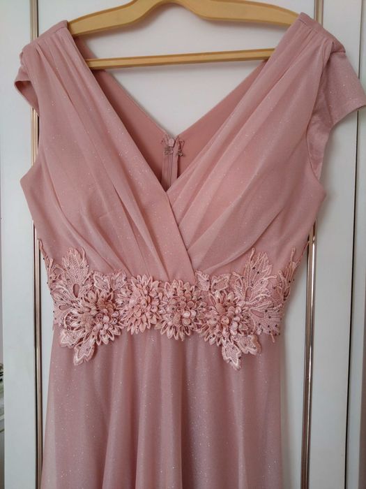 Дълга бална рокля, цвят пепел от рози