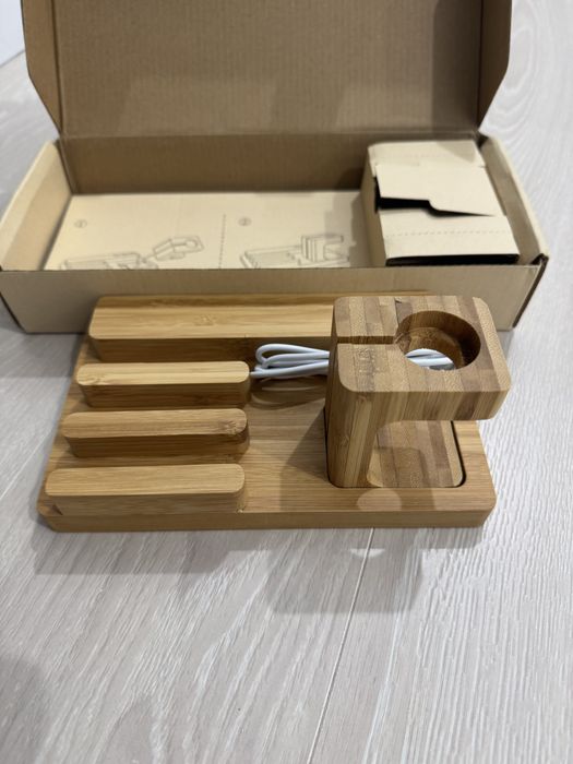 Suport Apple iPad iPhone Apple Watch Tableta telefon Bambus