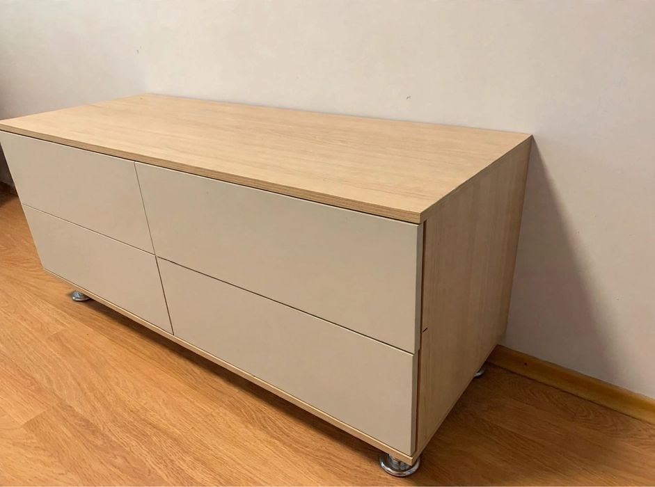 Тумба / Комод низкий 124 см на ножках - 4 ящика